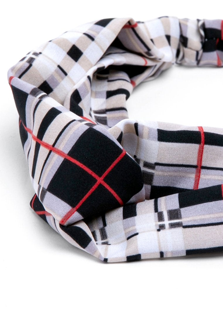 Plaid Headband - Black