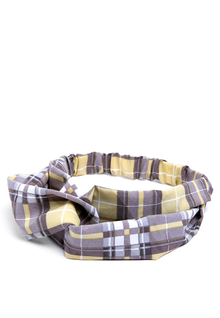 Plaid Headband - Yellow