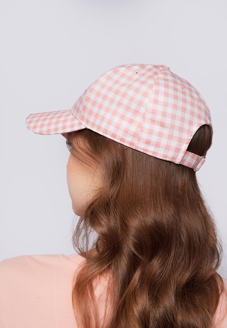 Salmon Gingham Cap