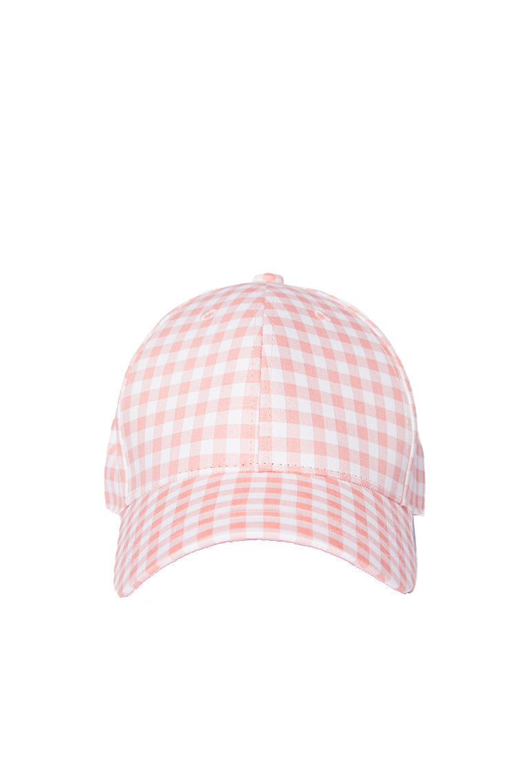 Salmon Gingham Cap