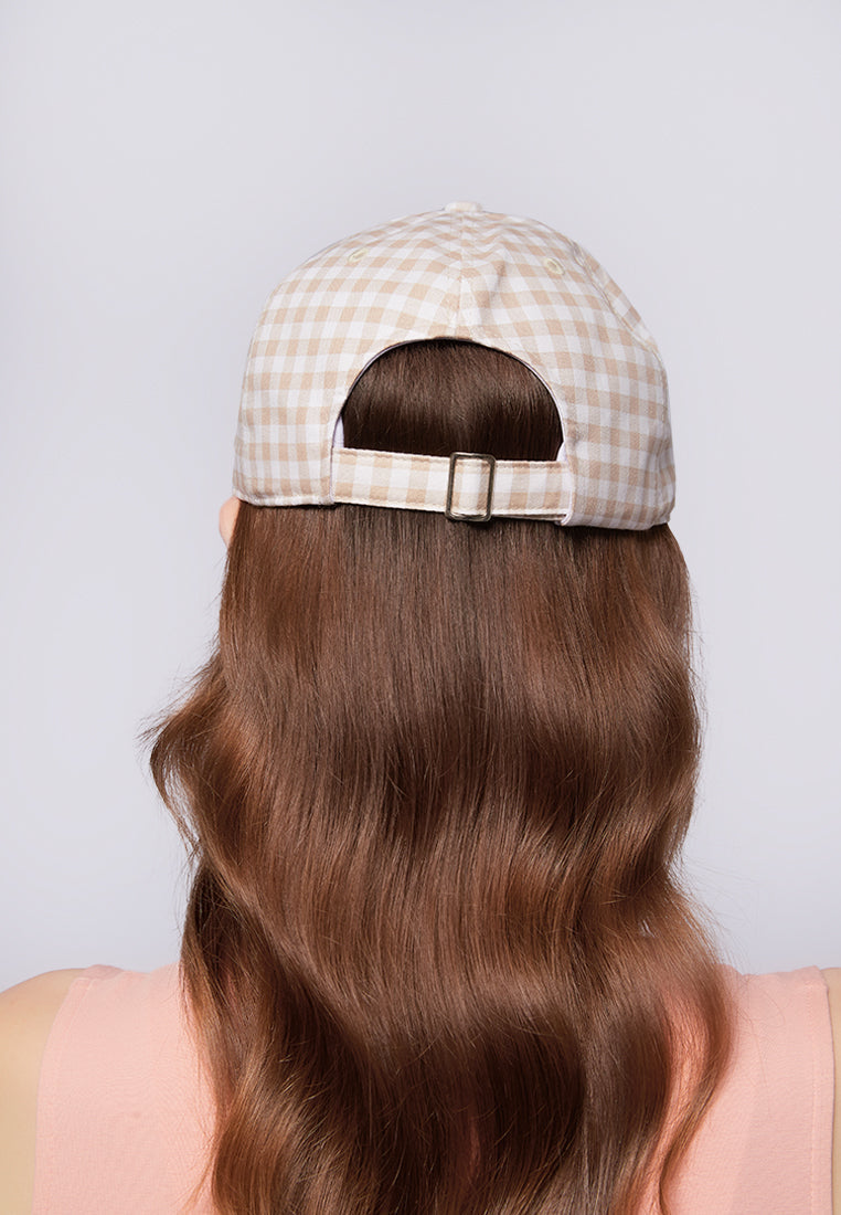 Khaki Gingham Cap