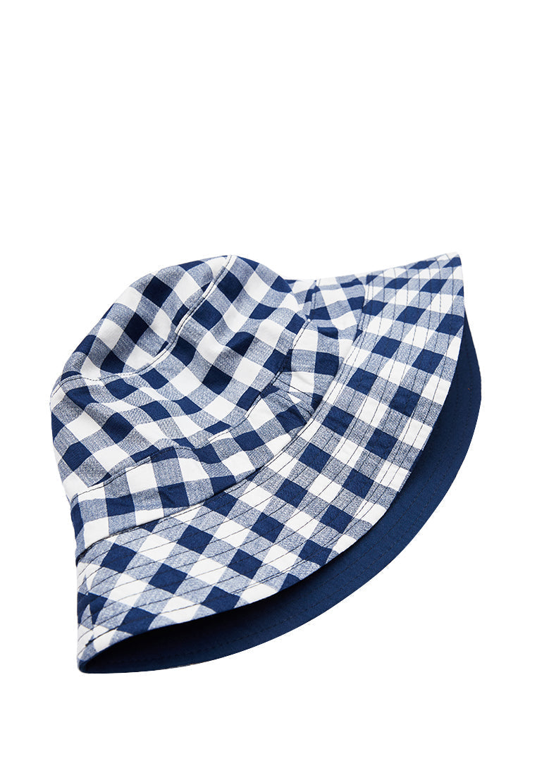 Navy Gingham Bucket Hat