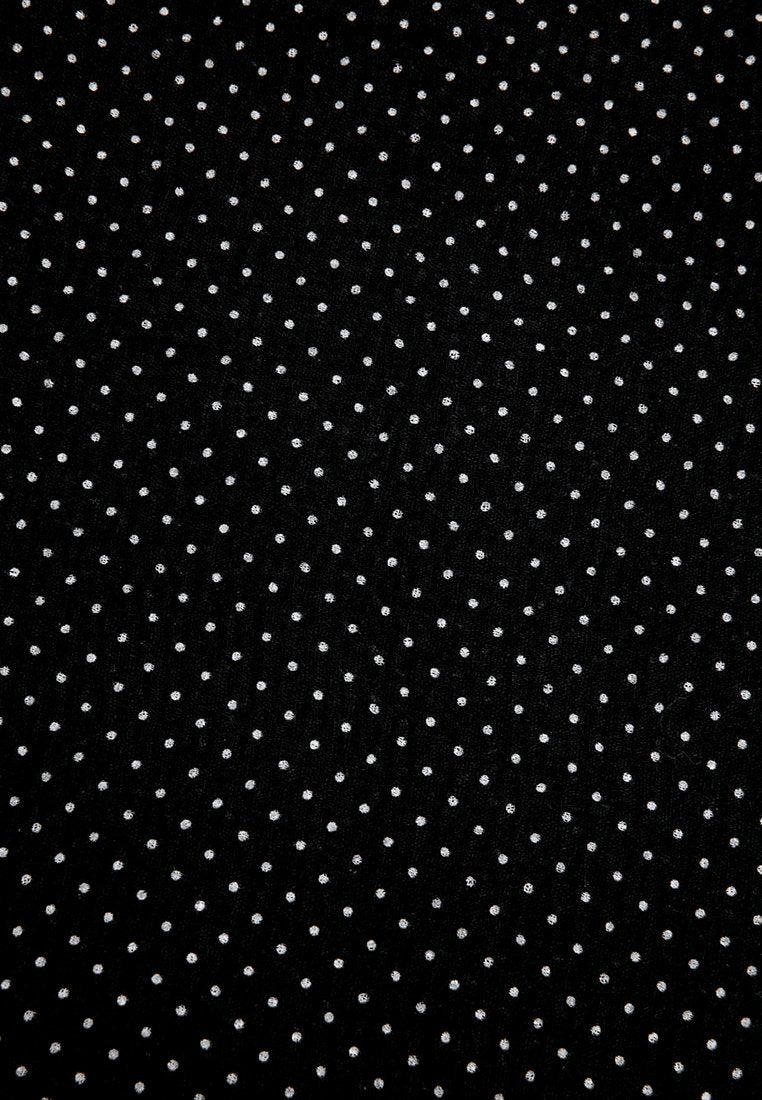 Woven polkadot scarf - Black