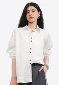 Contrast Button Oversized Shirt