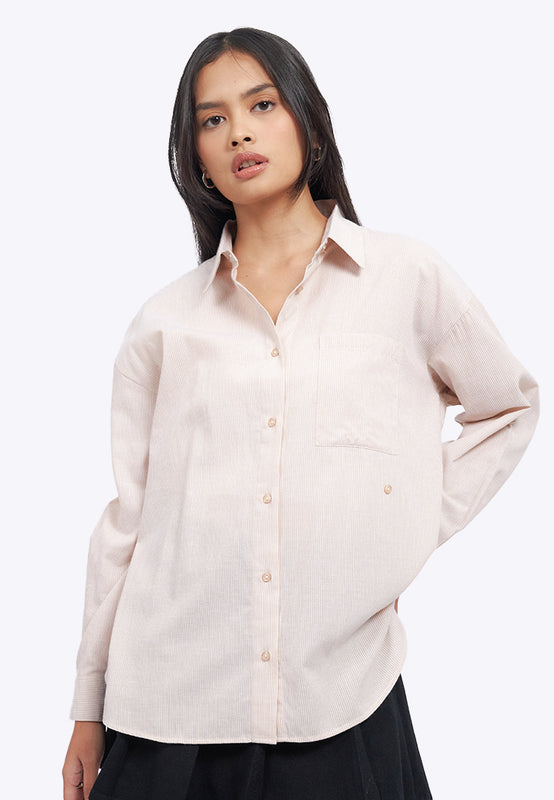 Oversized Long Sleeve Cross Shirt