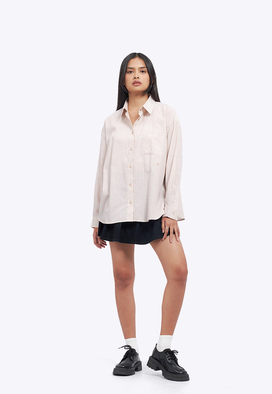 Oversized Long Sleeve Cross Shirt