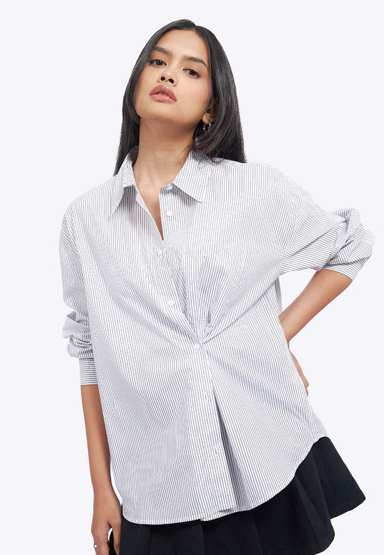 Oversized Long Sleeve Cross Shirt