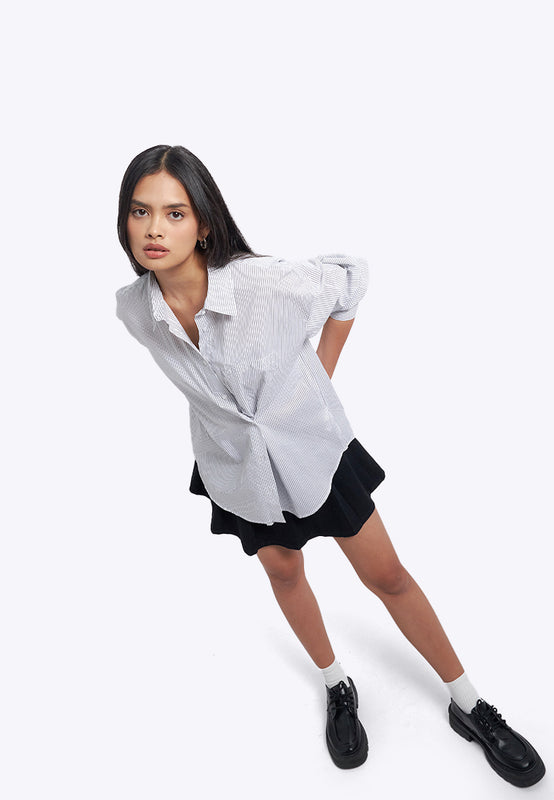 Oversized Long Sleeve Cross Shirt