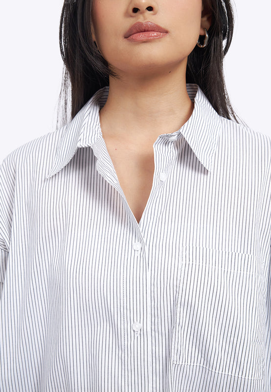 Oversized Long Sleeve Cross Shirt