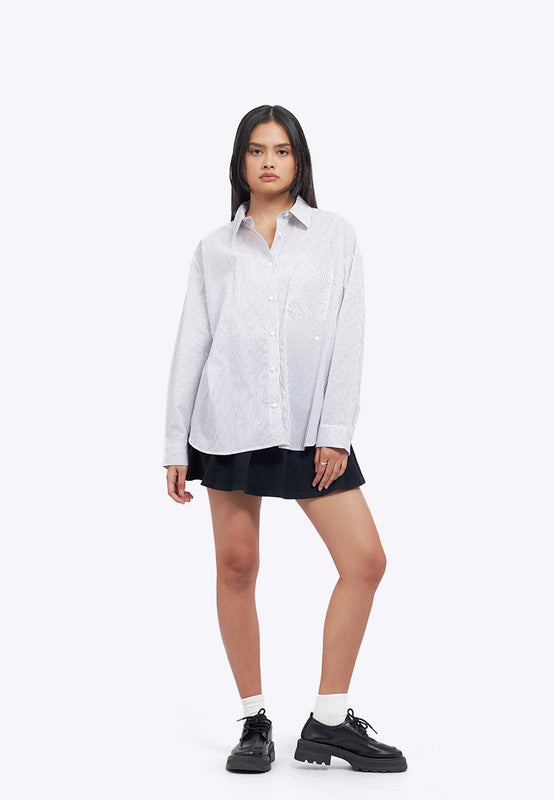 Oversized Long Sleeve Cross Shirt