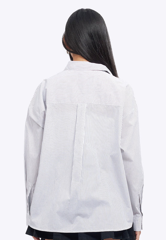 Oversized Long Sleeve Cross Shirt