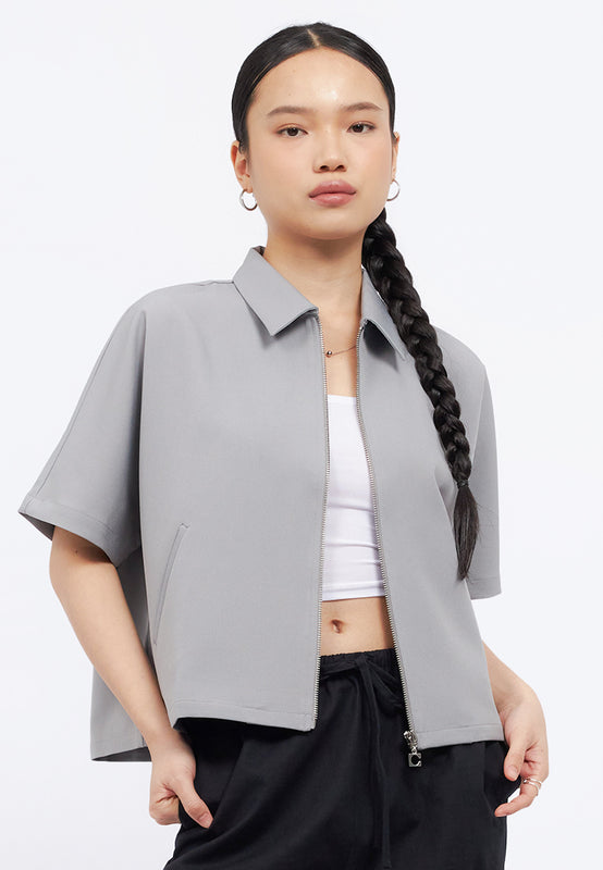 Zip Up Short Sleeve Shirt