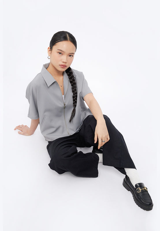 Zip Up Short Sleeve Shirt