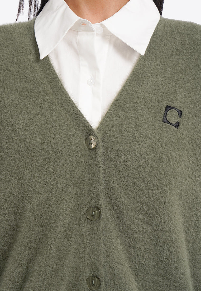 Oversized Logo Cardigan