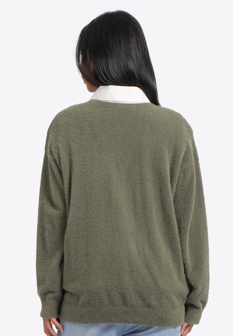 Oversized Logo Cardigan
