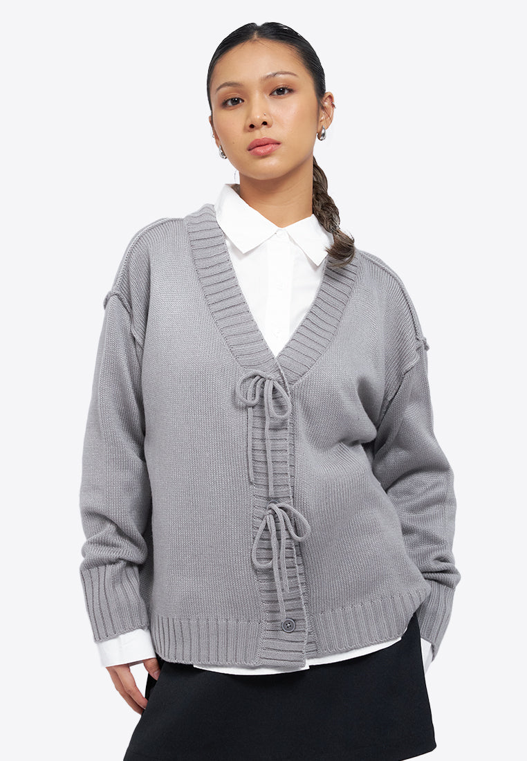 Oversized Front Tie Cardigan