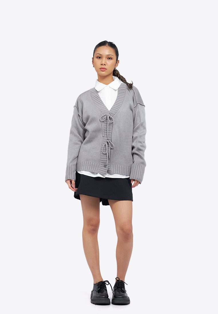 Oversized Front Tie Cardigan