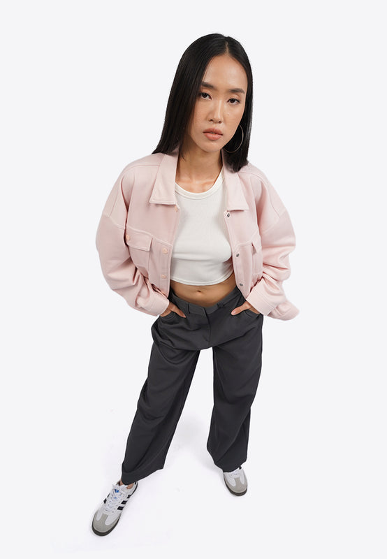 Oversized Shirt Jacket with Double Pocket