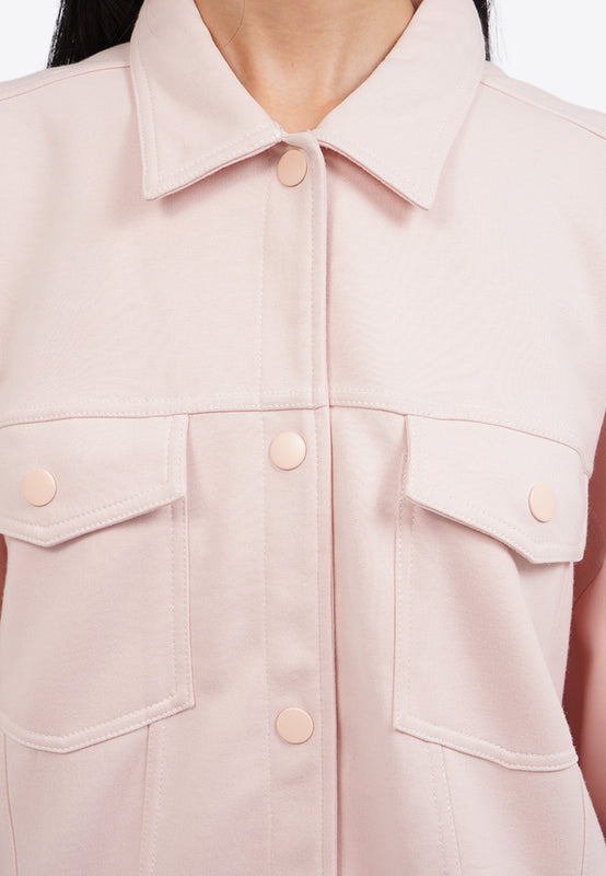 Oversized Shirt Jacket with Double Pocket