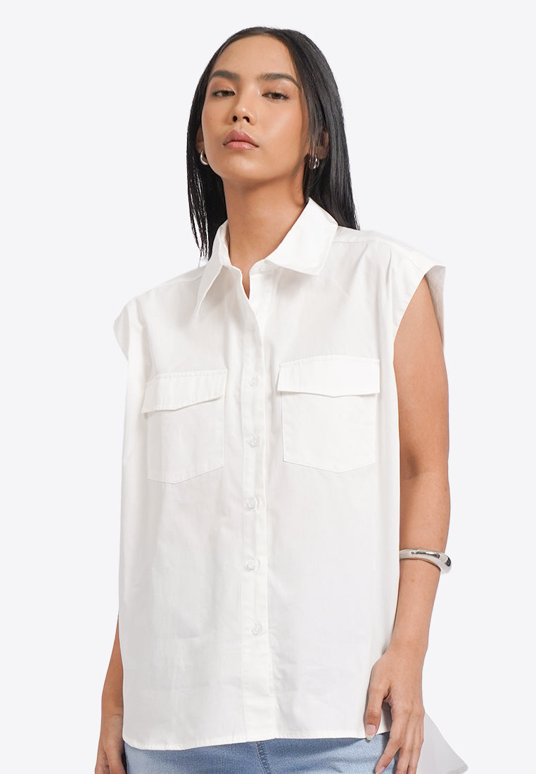 Oversized Sleeveless Shirt