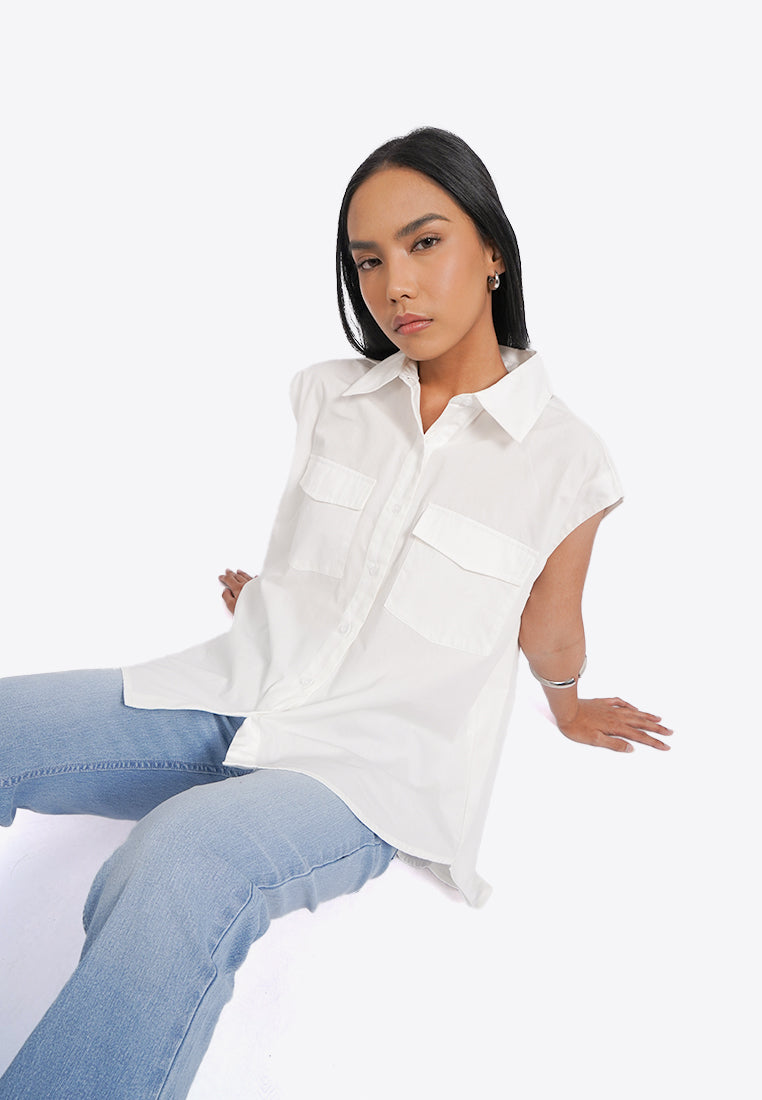 Oversized Sleeveless Shirt