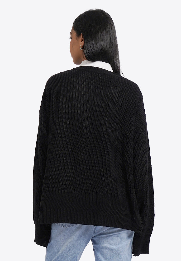 Oversized Sweater with Pocket Details