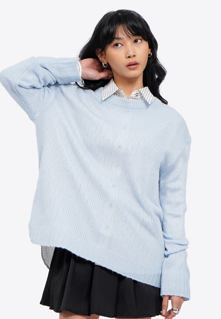 Oversized Long Sleeve Sheer Sweater