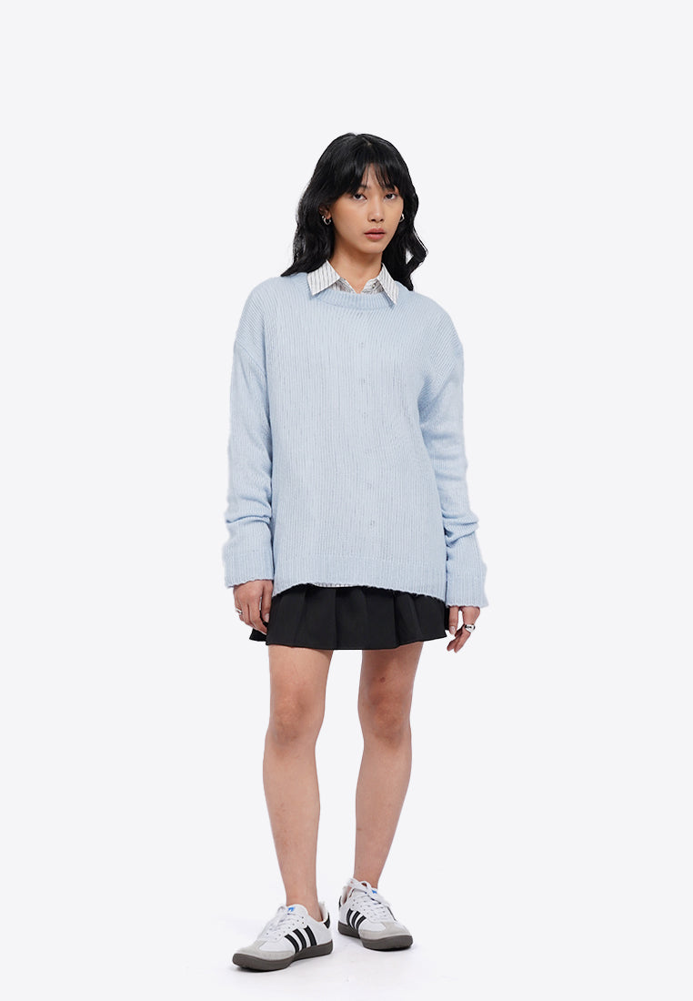 Oversized Long Sleeve Sheer Sweater