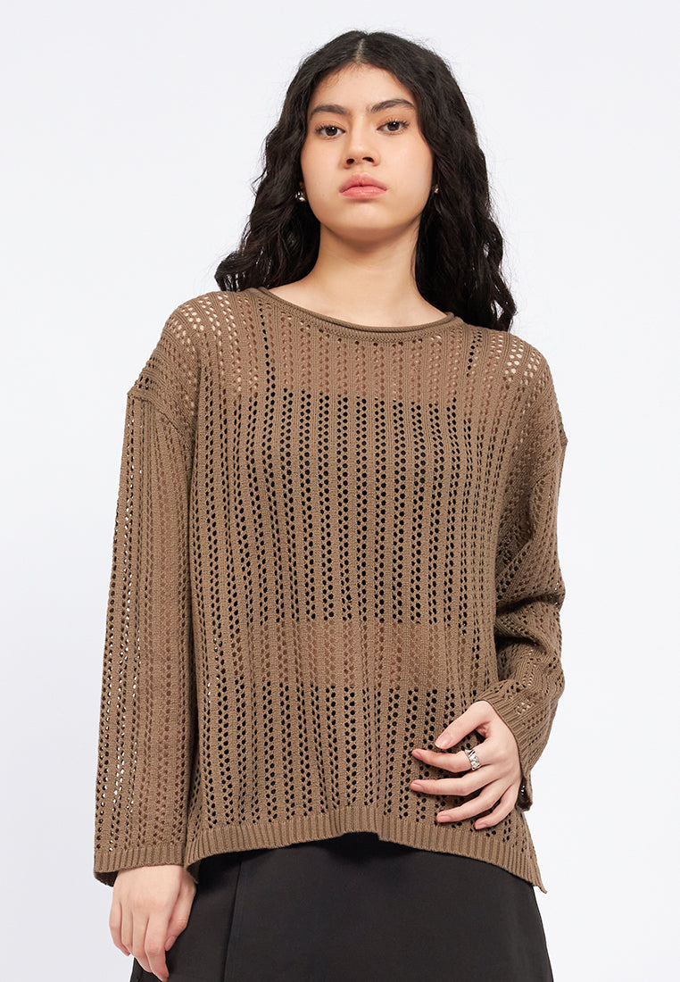 Open Work Oversized Sweater