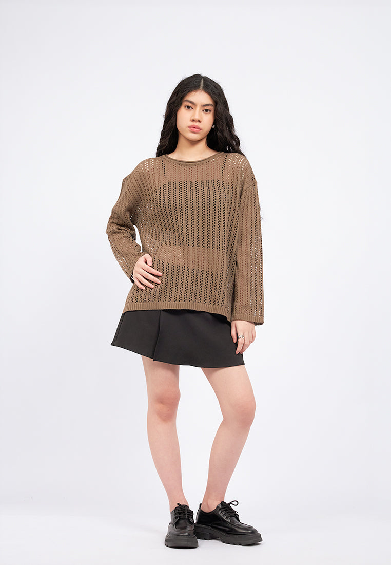 Open Work Oversized Sweater
