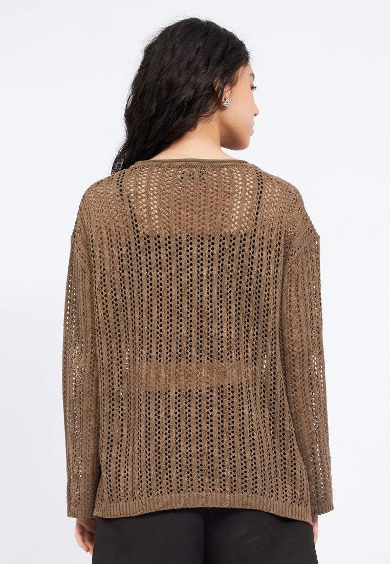 Open Work Oversized Sweater