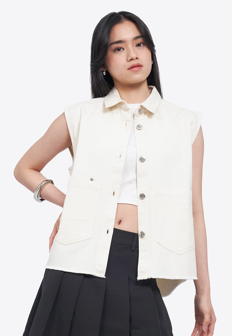 Oversized Button Up Vest
