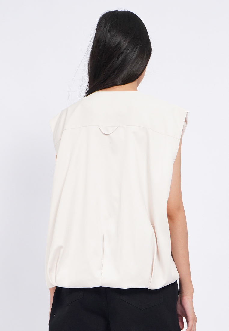 Oversized Vest with Front Zipper