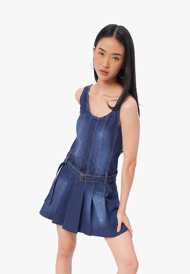 Sleeveless Mini Denim Dress