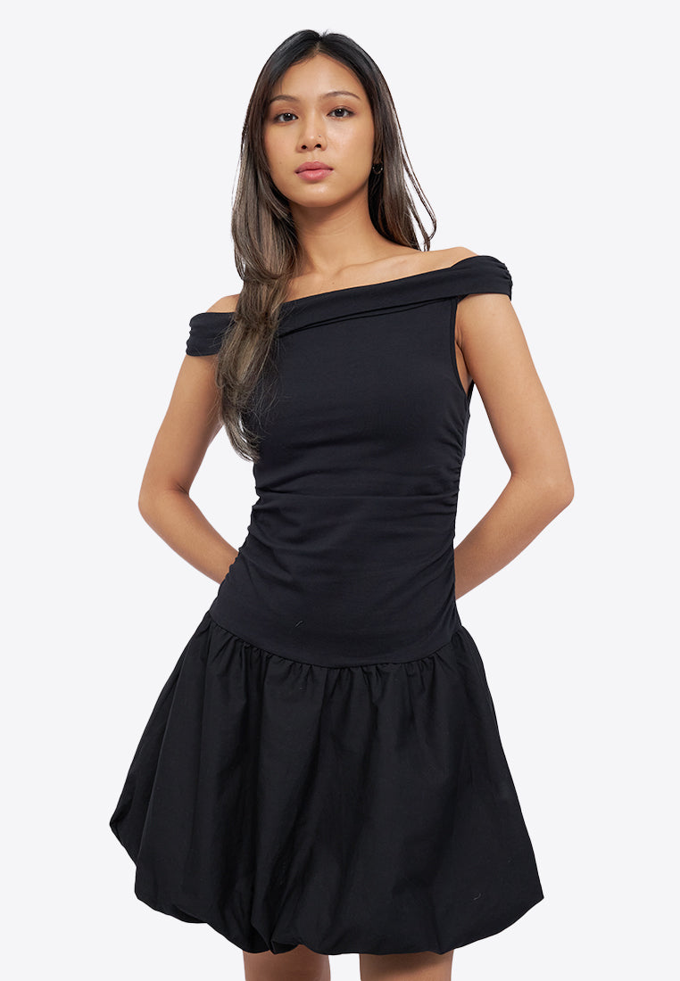 Off Shoulder Mini Balloon Dress