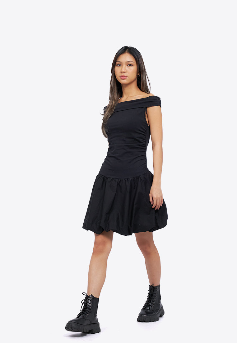 Off Shoulder Mini Balloon Dress