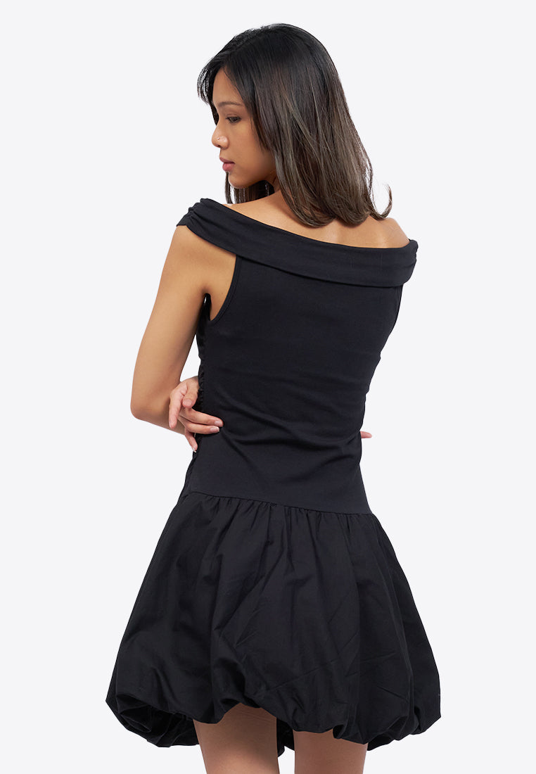 Off Shoulder Mini Balloon Dress
