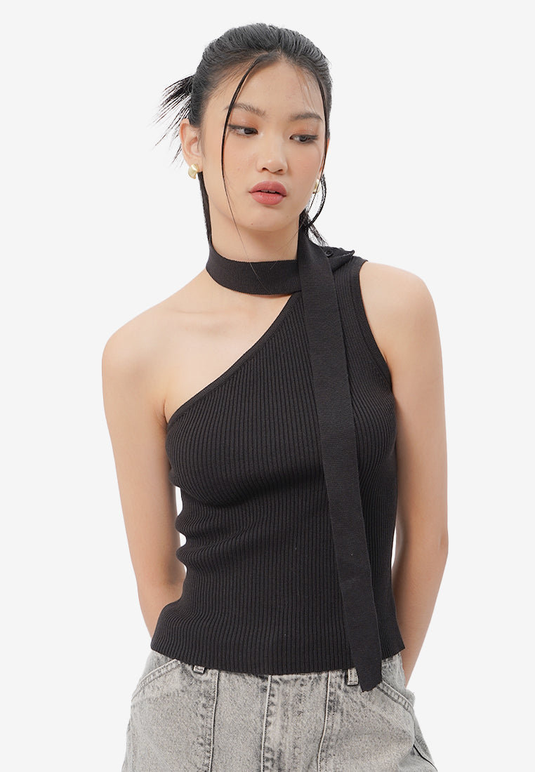 One Shoulder Knit Top
