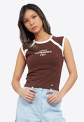 Two Tone Fitted Sleeveless Top