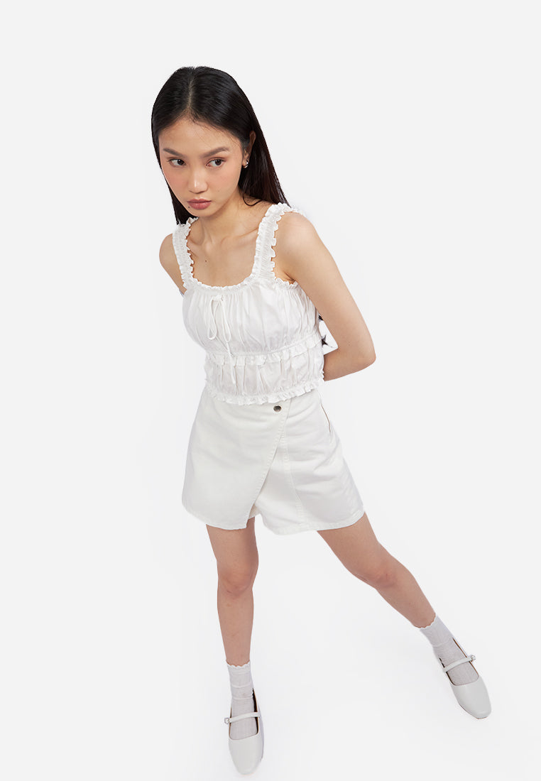 Elastic Tied Crop Tank Top