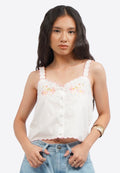 Embroidered Button Up Camisole
