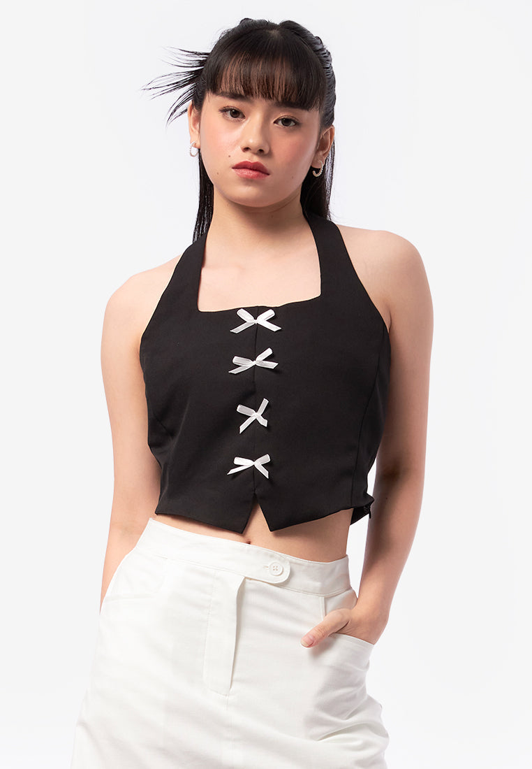Ribbon Halter Neck Top