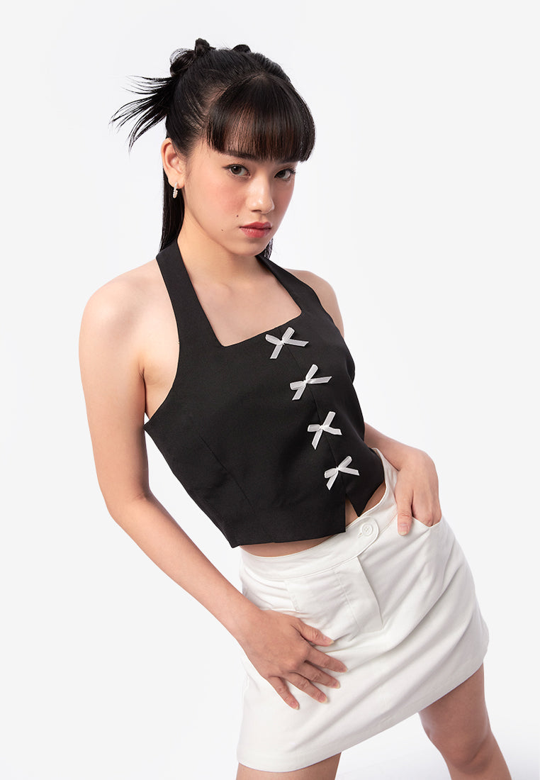 Ribbon Halter Neck Top