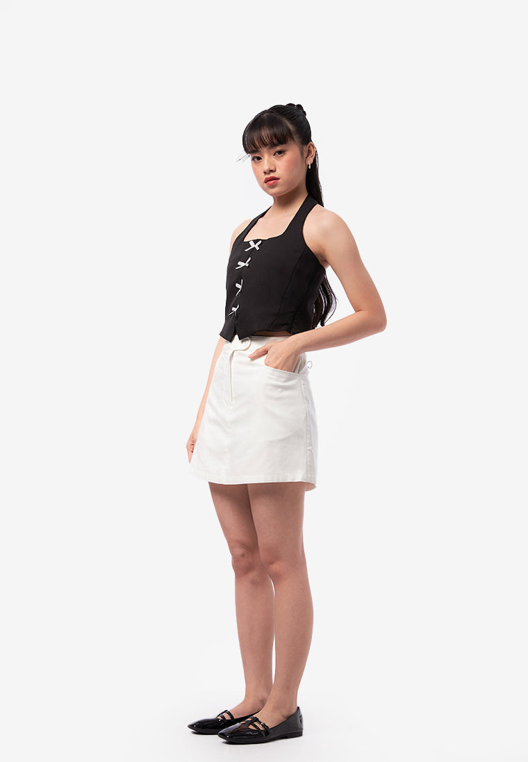 Ribbon Halter Neck Top