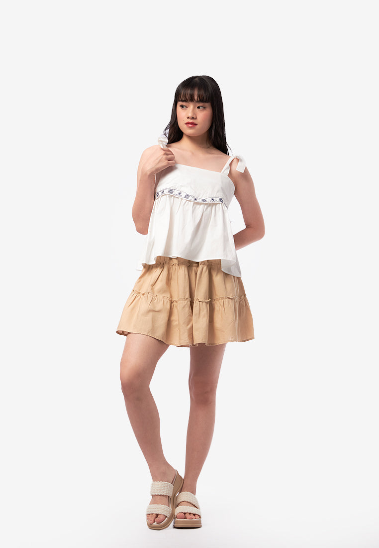 Embroidered Sleeveless Top