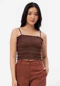 Smocked Button Front Tank Top