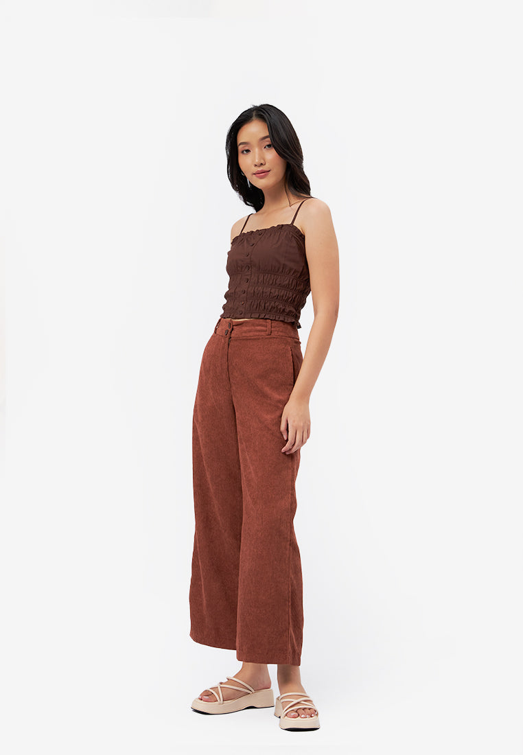 Smocked Button Front Tank Top
