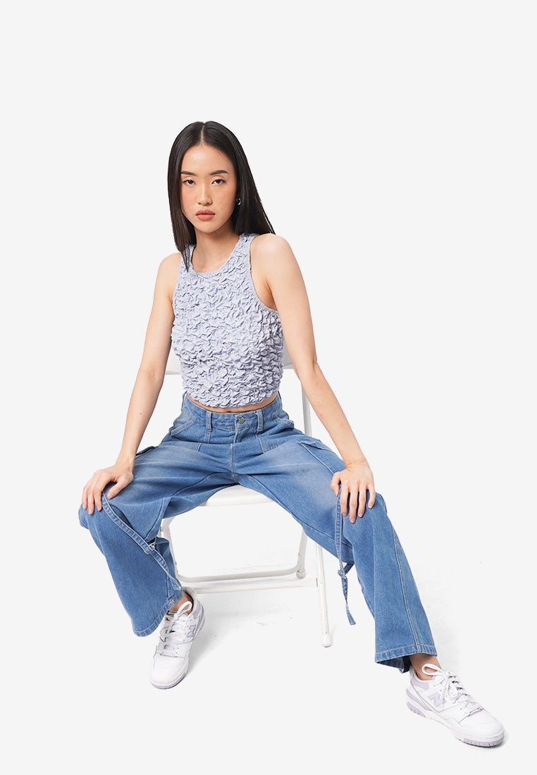 Smocked Crop Tanktop