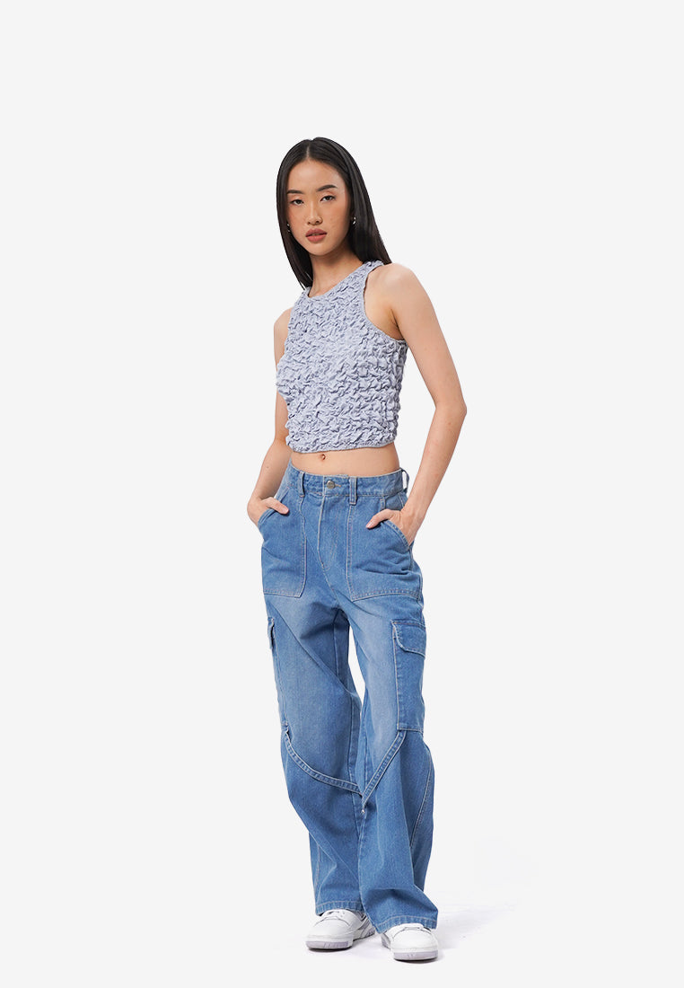 Smocked Crop Tanktop
