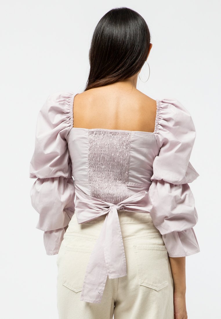 Long Sleeve Wrap Blouse